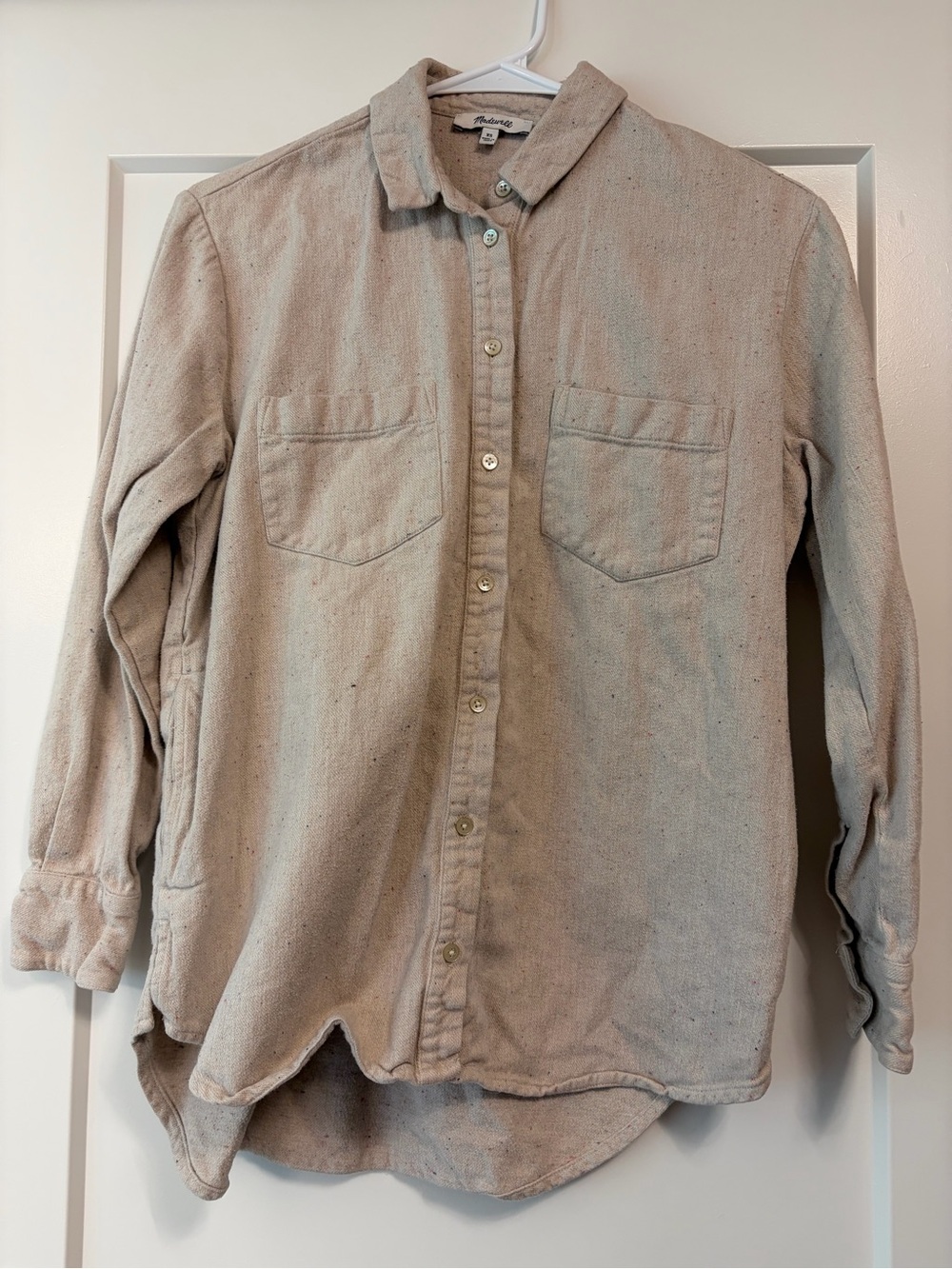 Men’s Madewell Flannel Sunday Shirt Shirt in Natural Oat - XS